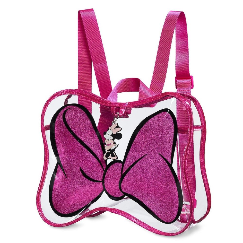 Disney Minnie Mouse Bow Backpack Toddler Little Girls Vinyl Bag 10"Wx8"Hx4"D